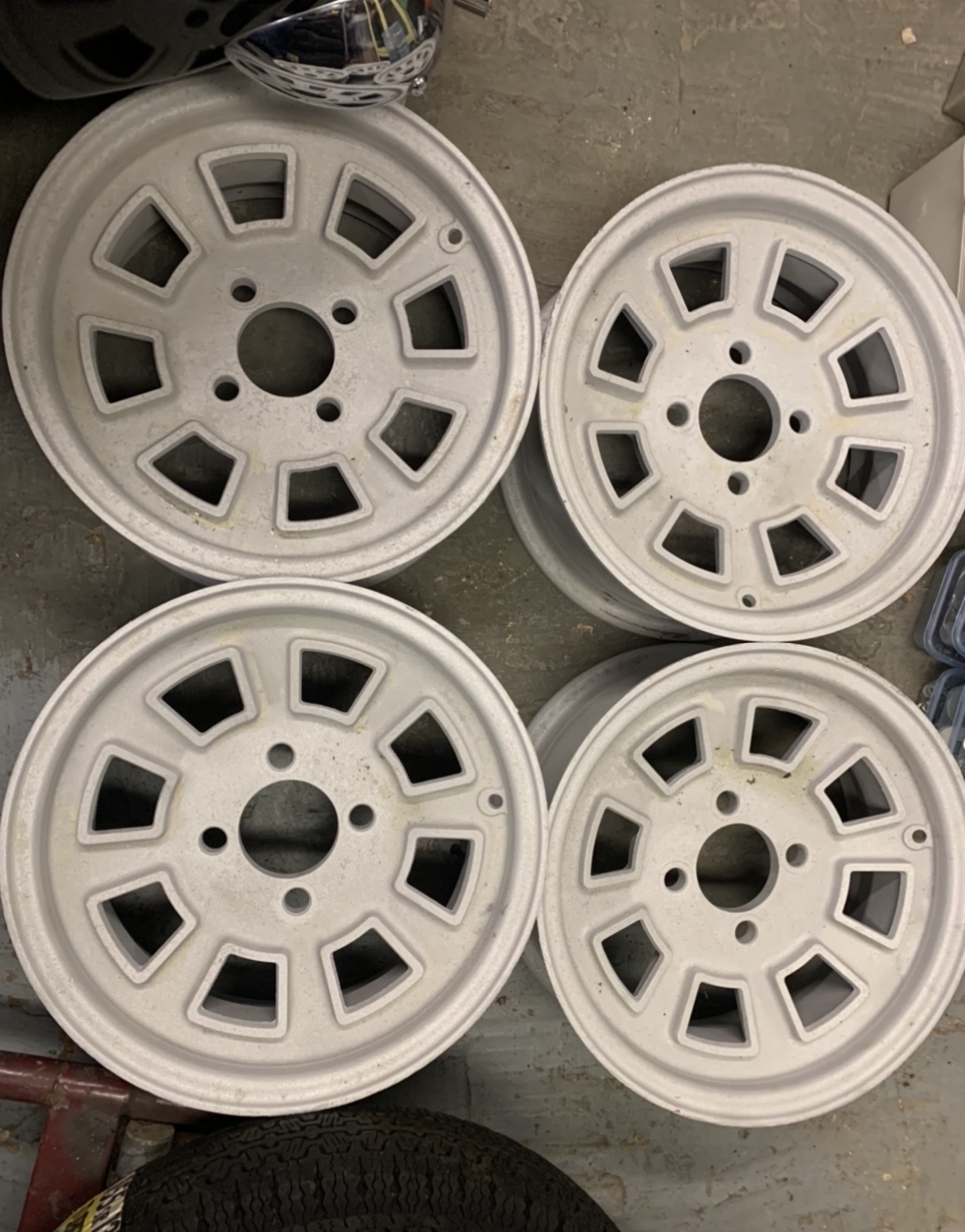 4 x costello mag alloys 14 x 6 - blasted ready for polish and repaint 